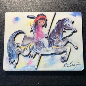 Ted DeGrazia Merry Little Indian Girl Refrigerator Fridge Magnet 4D Native